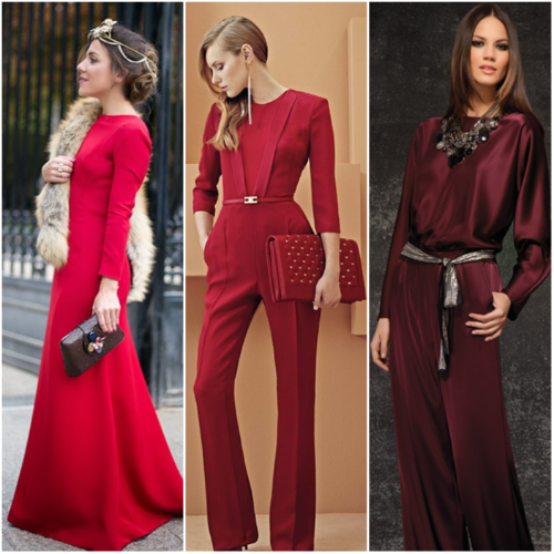 Vestidos de fiesta rojos para invitadas en invierno